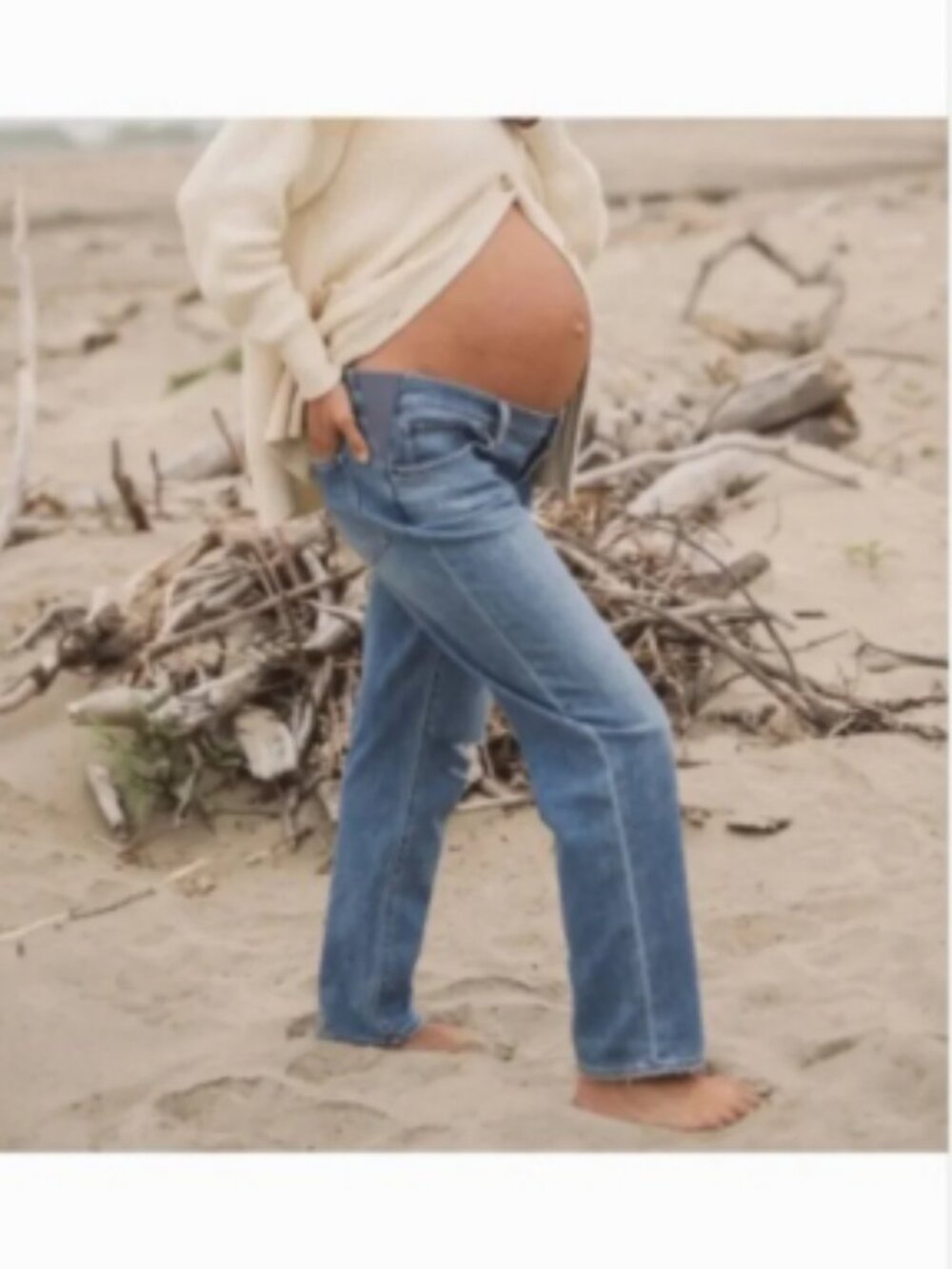 Hatch The Boyfriend Maternity Jeans Slim Straight Sz 32